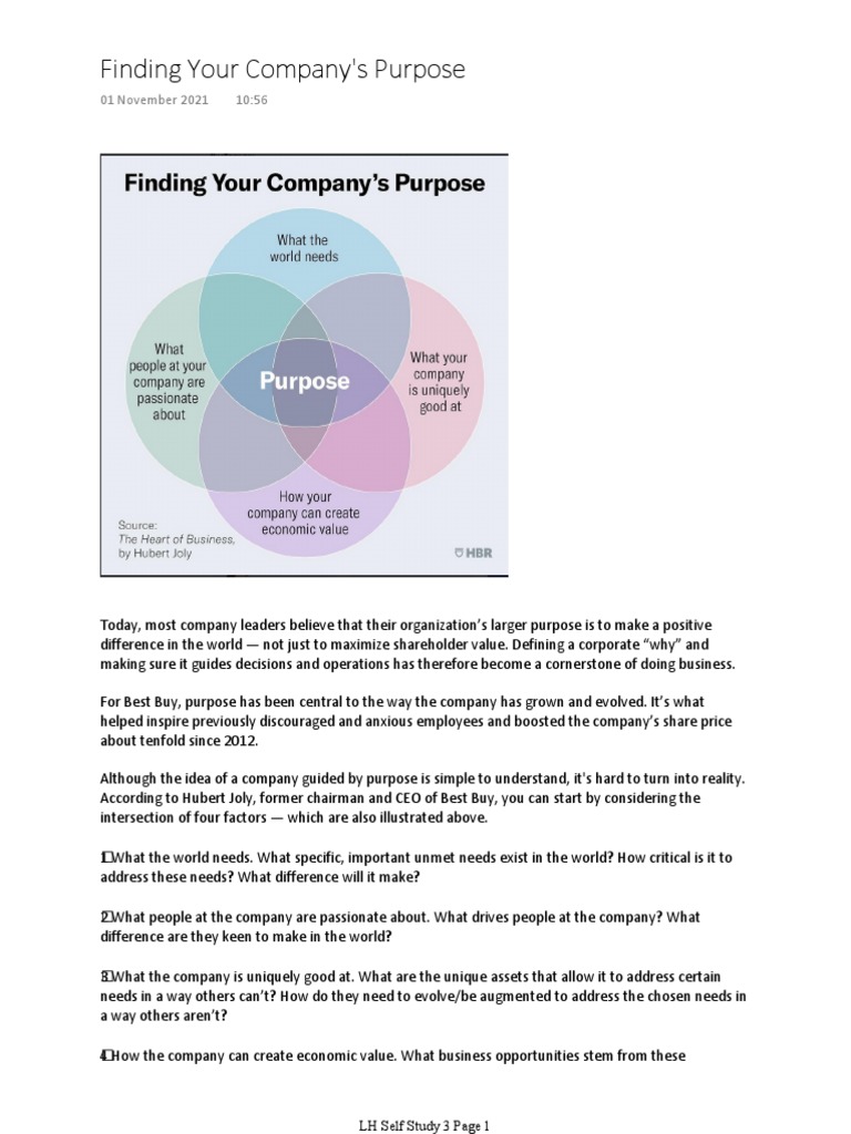 Find Your Company Purpose Pdf