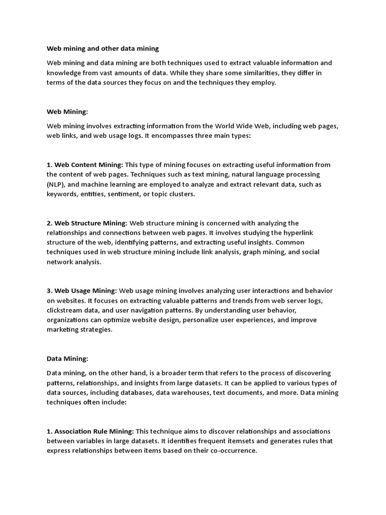 Overview of Web and Data Mining | PDF | Data Mining | World Wide Web