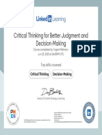 CertificateOfCompletion - Critical Thinking For Better Judgment and DecisionMaking - PMI