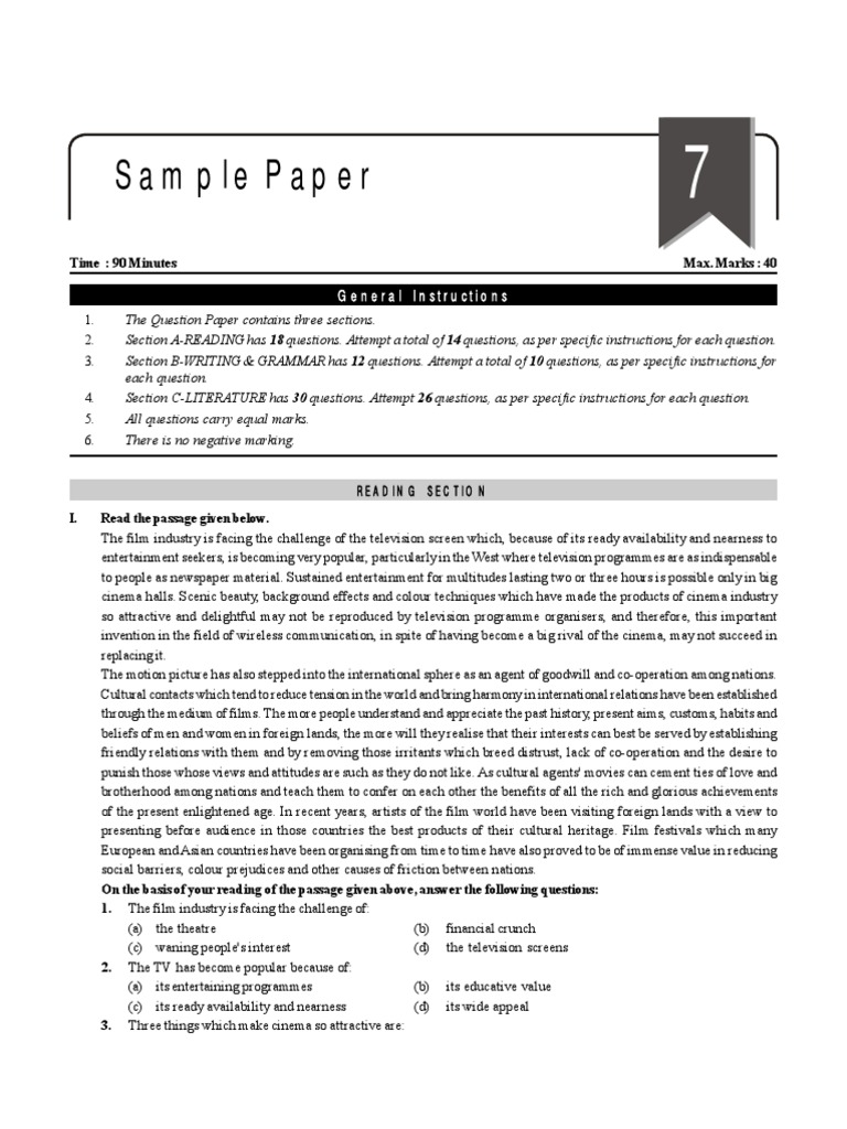 English Sample Paper 7 | Download Free PDF | Greenhouse Effect ...