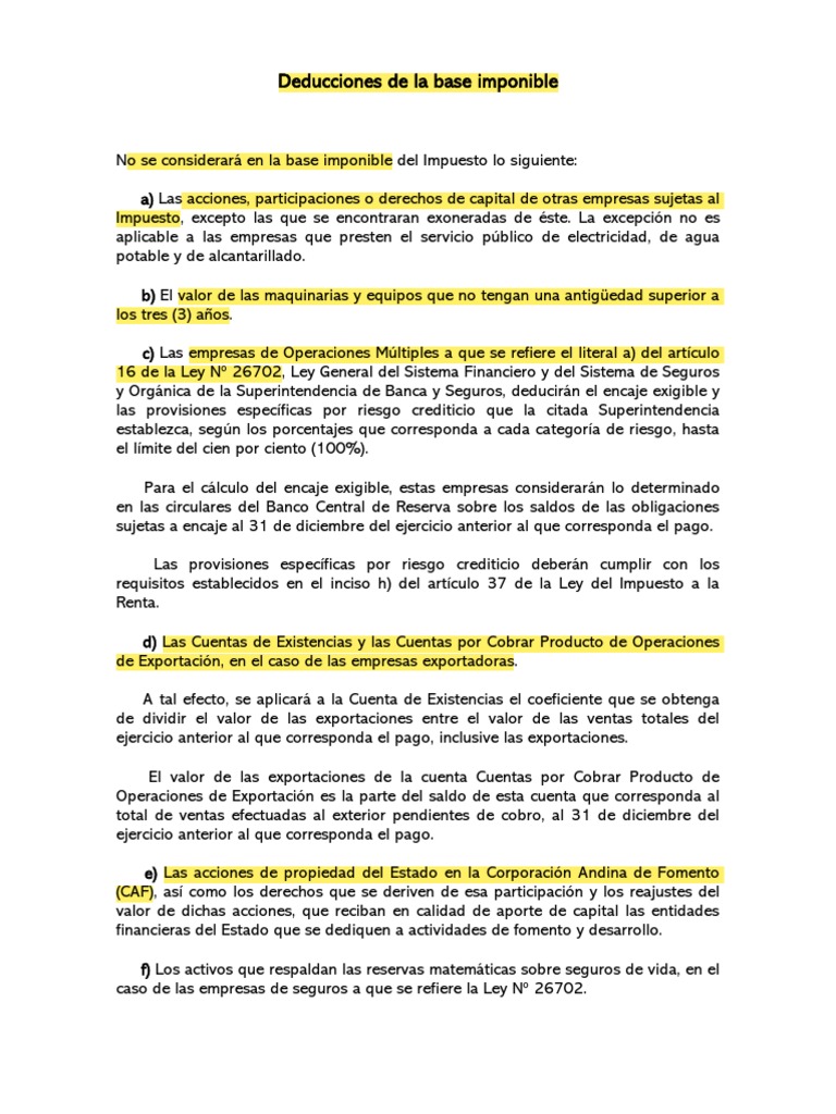 Deducciones en la Base Imponible del Impuesto | PDF | Impuestos | Seguro