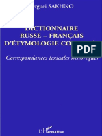Serguei Sakhno - Dictionnaire Russe Français D'étymologie Comparée - L'Harmattan (2001)