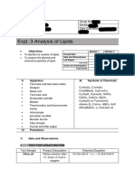 Expt. 3 Analysis of Lipids