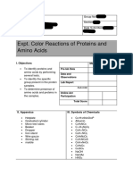 Expt. 5 Color Reactions of Proteins and