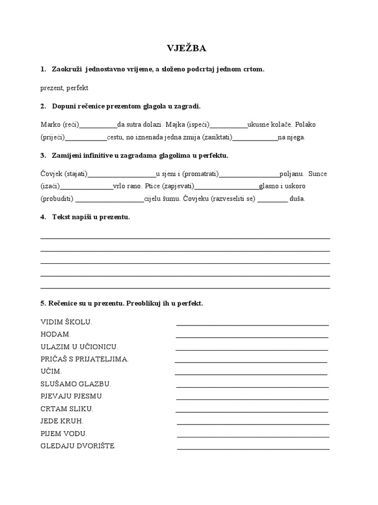 Prezent I Perfekt | PDF