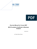 Exercise Manual For Course 3507 BCS Foundation Certificate in Business Analysis
