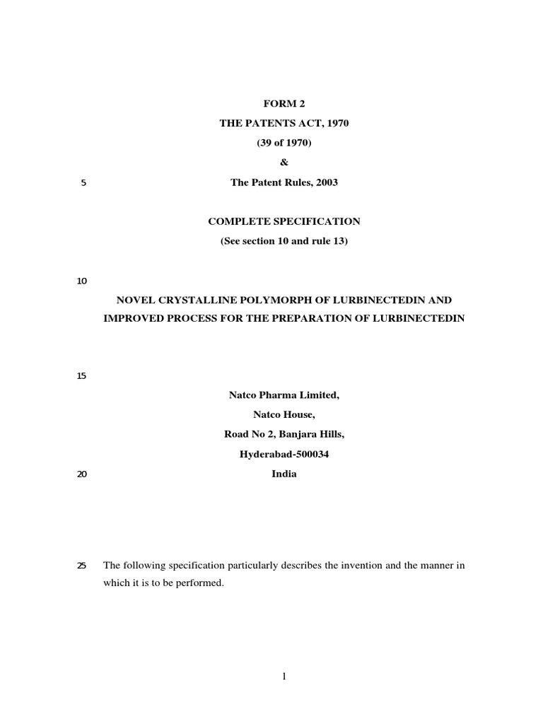Novel Polymorph of Lurbinectedin Form-N | PDF | Solvent | Solubility