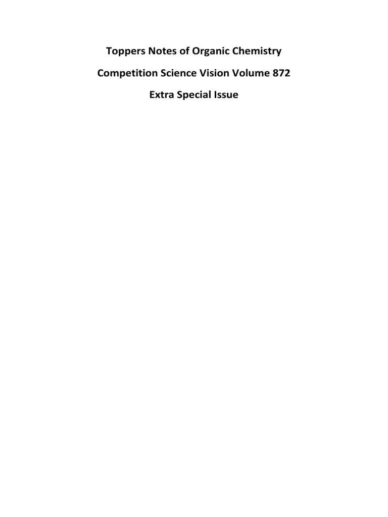 Organic Chemistry Toppers Notes | PDF