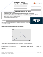 Prova 2a Cálculo Diferencial e Integral I 2023 1