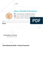 Dentosphere - World of Dentistry - Dental Materials MCQS - Physical Properties