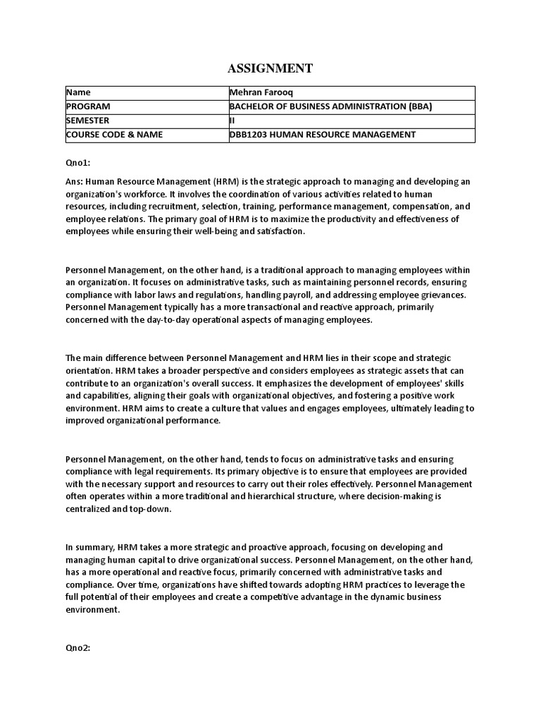 HRM vs Personnel Management Explained | PDF | Cost Of Living | Recruitment