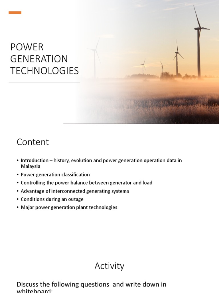 Overview of Power Generation Technologies | PDF | Electricity ...