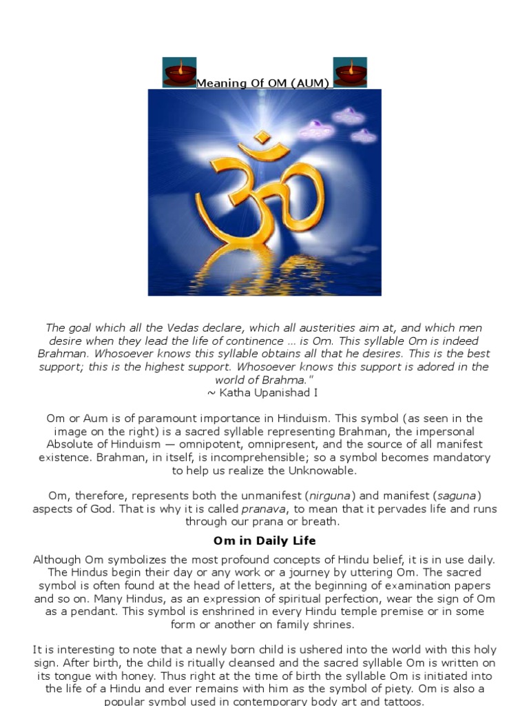 Understanding the Significance of Om | PDF | Brahman | Indian Religions
