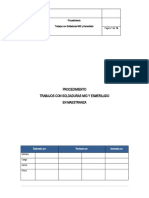 Procedimiento Trabajos Con Soldaduras MIG y Esmerilado