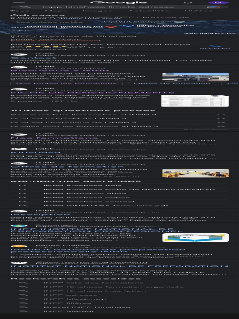 Inpp Kinshasa Limete Adresse - Recherche Google | PDF