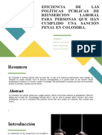 EFICIENCIA DE LAS POLÍTICAS PÚBLICAS DE REINSERCION LABORAL - Seminario