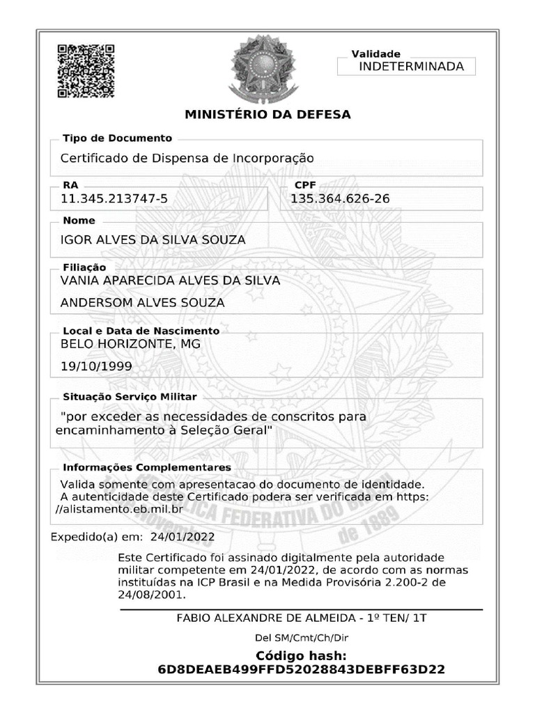 Certificado de Dispensa de Incorporação | PDF