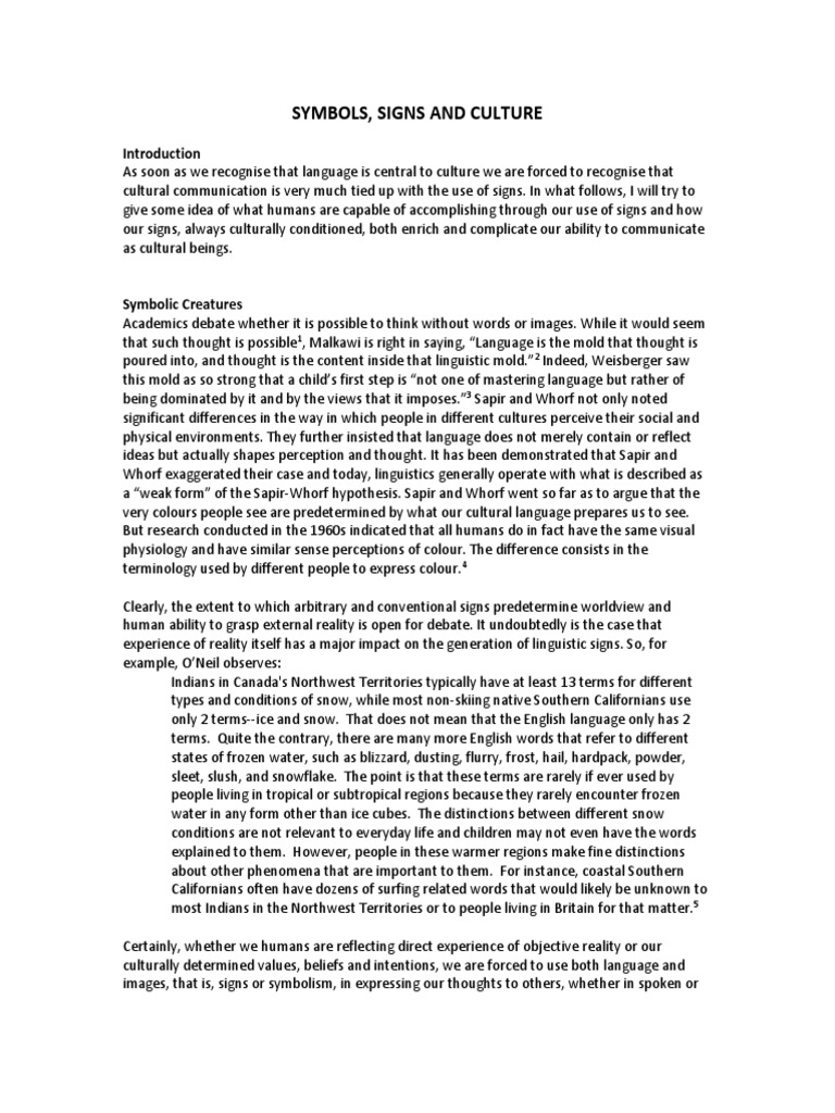 Symbols Signs and Culture | PDF | Semiotics | Cognitive Science