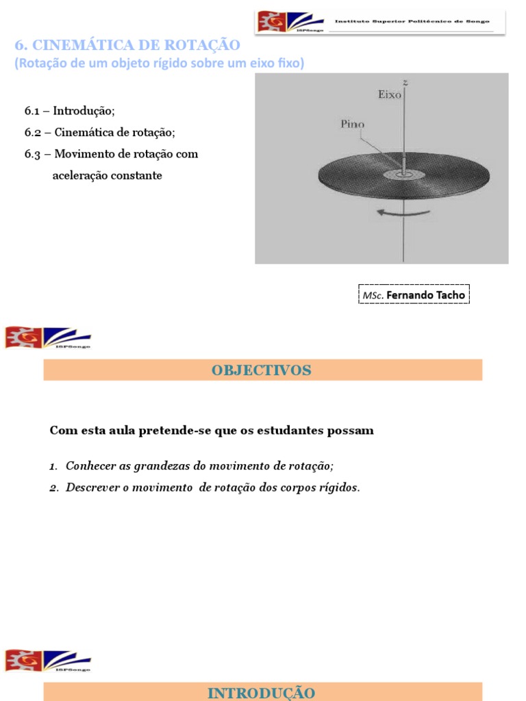 Cinemática de Rotação de Corpos Rígidos | PDF | Rotação | Aceleração