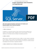 SQL Server Interview Questions and Answers For Freshers