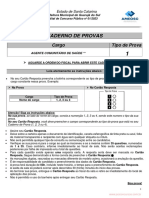 prova Agente Comunitário de Saúde - Pref. Guarujá do Sul SC