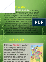 Distritos y Areas Metropolitanas 5 Semestre