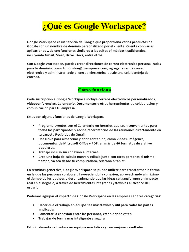 Qué Es Google Workspace | PDF | Ciencias de la Computación | Software ...