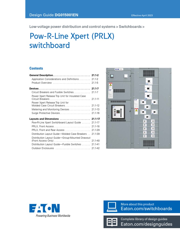 Eaton SWBD Prlxpert Design Guide Dg015001en | PDF | Equipment ...