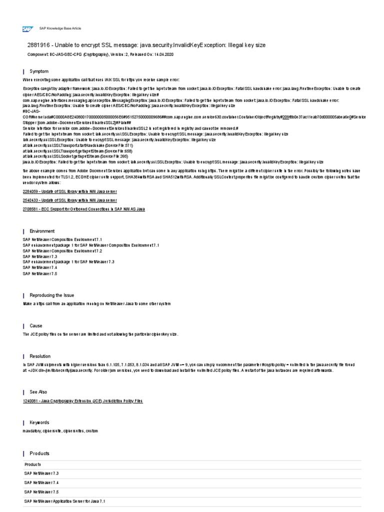 Unable To Encrypt SSL Message-Java - Security - InvalidKeyException ...