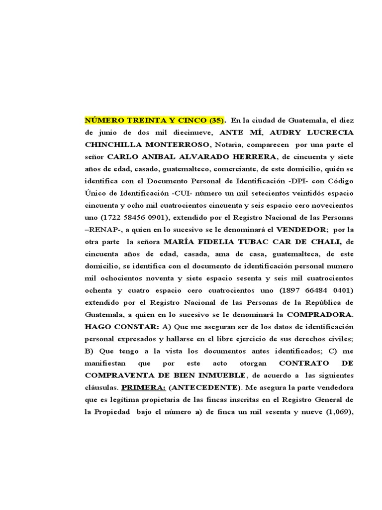 Contrato de Compraventa en Guatemala | PDF | Guatemala | Derecho y economía