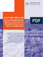 Loi 034-2012 An Portant RAF Et Son Du00E9cret D'application