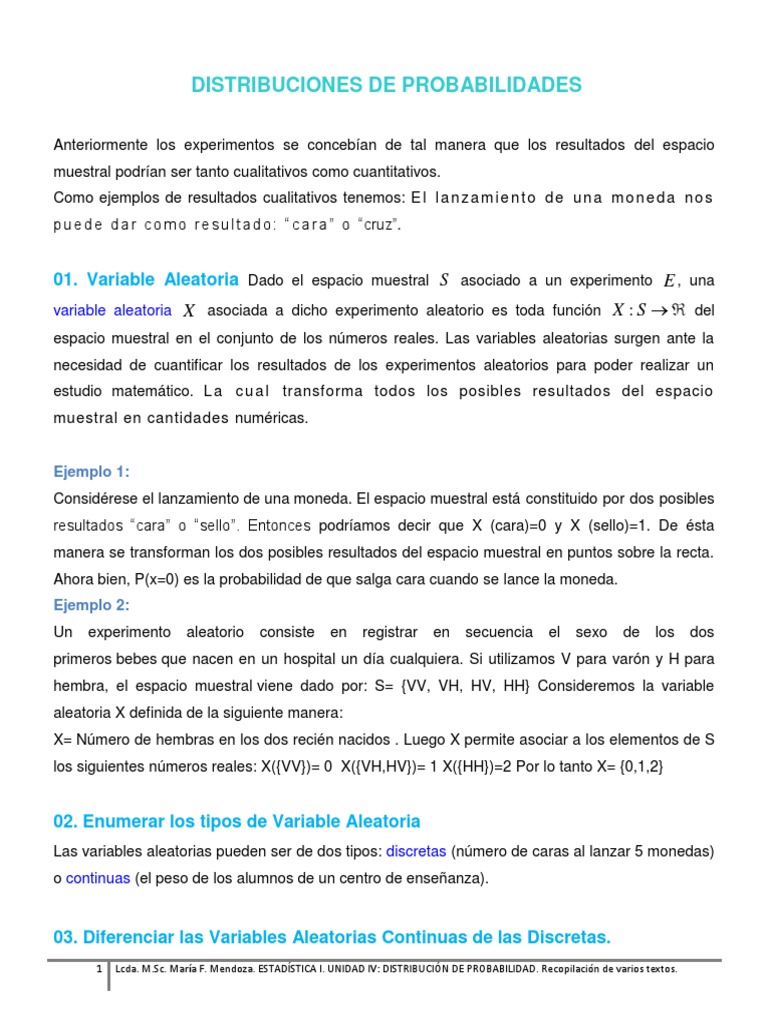 Distribucion de Probabilidad PDF Variable aleatoria Distribución
