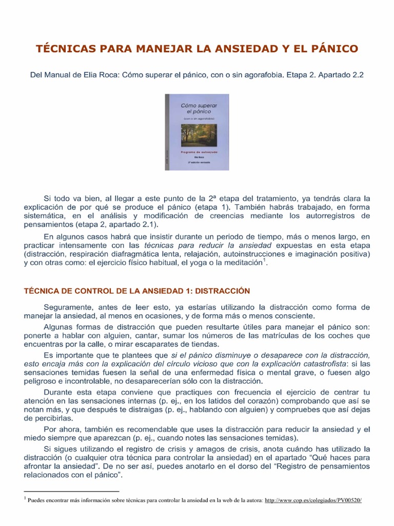 Tecnicas para La Ansiedad y El Panico | PDF