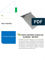 Porta Historia Clinica de Aluminio - Mh-Pro