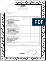 3rd Grade Rubric CLASSWORK