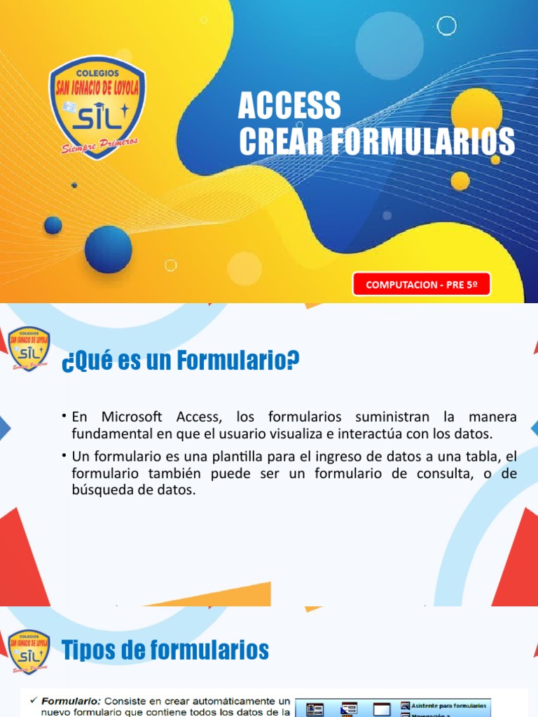Sesion 05 access crear formularios pdf red mundial internet y web