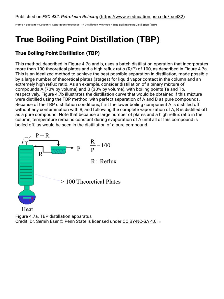 True Boiling Point Distillation Explained | PDF | Home & Garden ...
