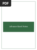 Advanced Excel Notes