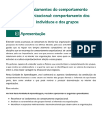 Fundamentos Do Comportamento Organizacional Comportamento Dos Indivíduos e Dos Grupos