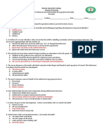 Prefinal Exam in NCM 107 - Final Key