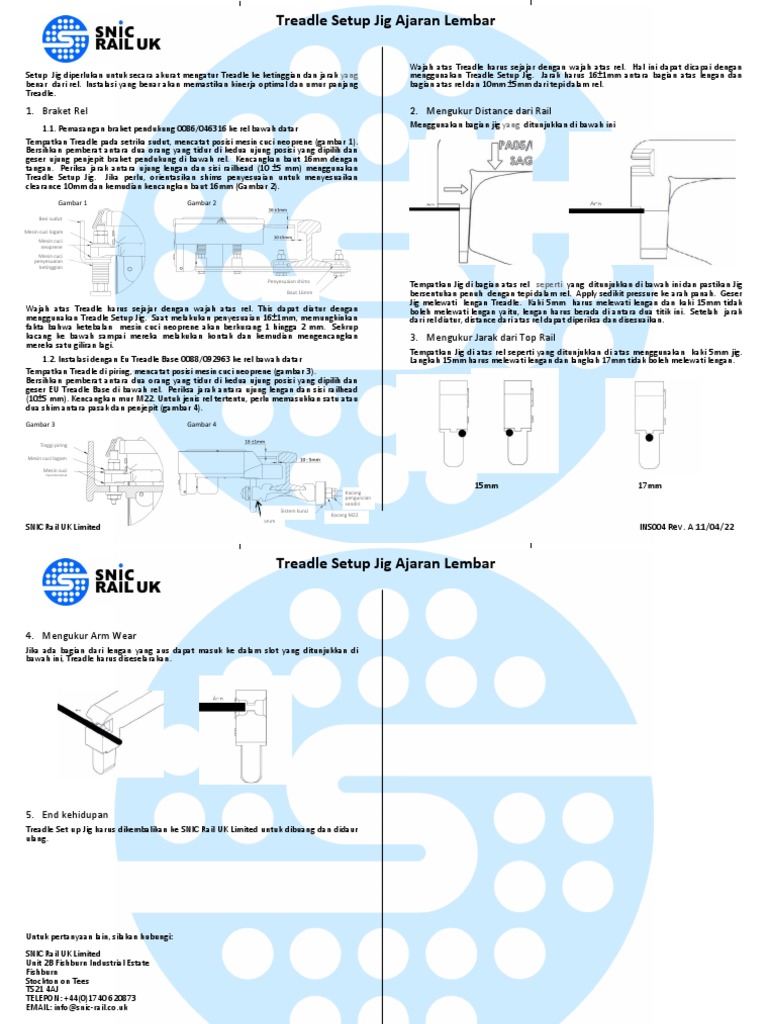 Panduan Pengaturan Treadle Jig | PDF