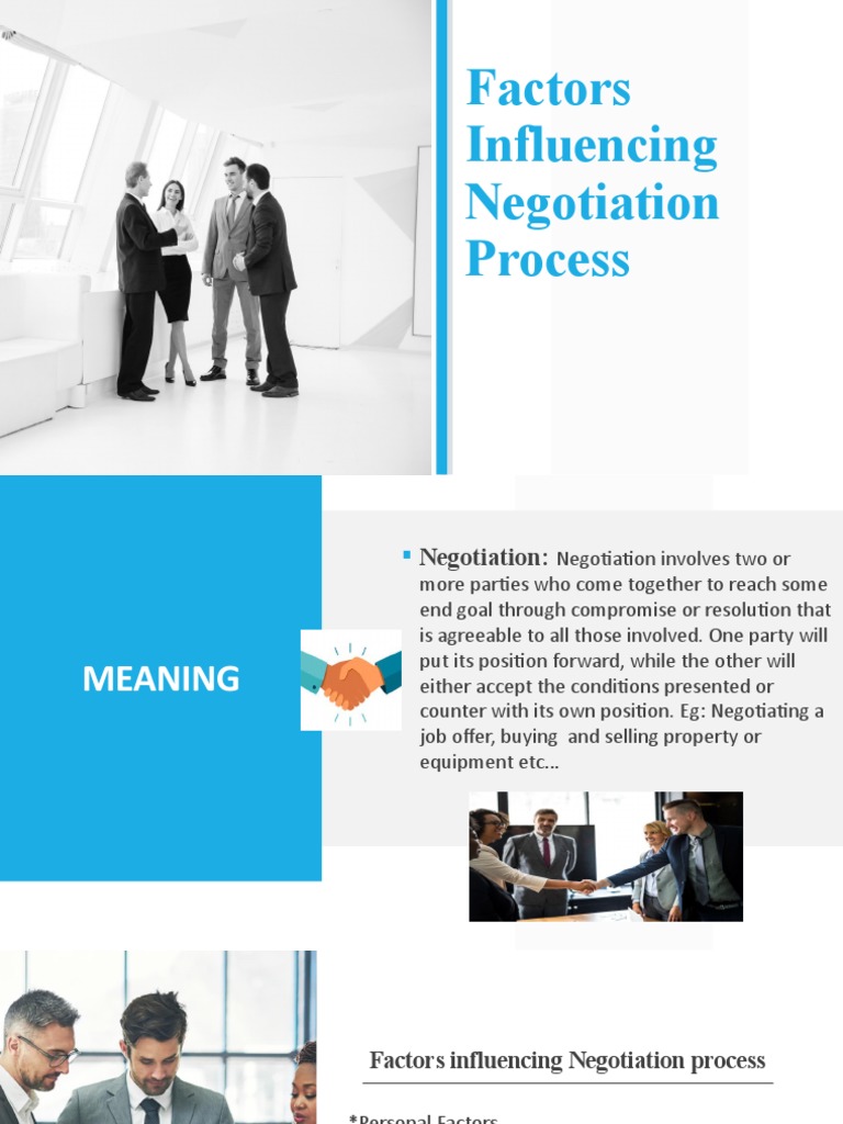 Factors Influencing Negotiation Process PDF Negotiation Communication