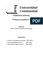 Estadística Aplicada Producto Académico 1: Marco Antonio Cuentas Montenegro