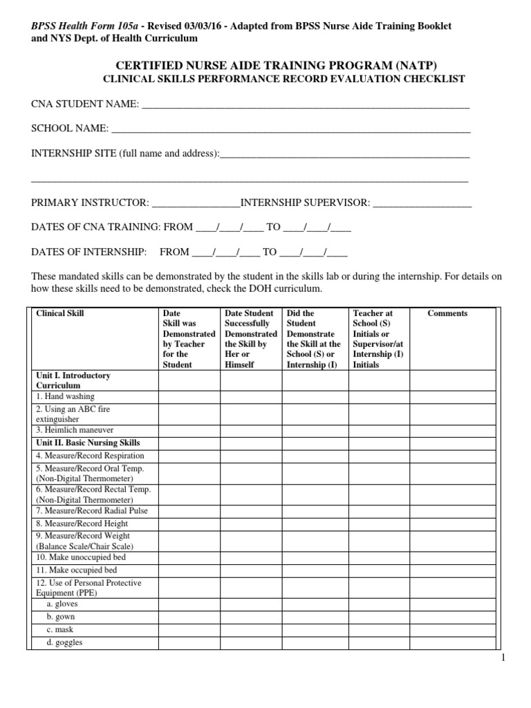 Cna Skills Checklist PDF Urinary Incontinence Nursing
