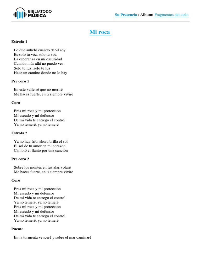 Eres mi roca y protección | PDF