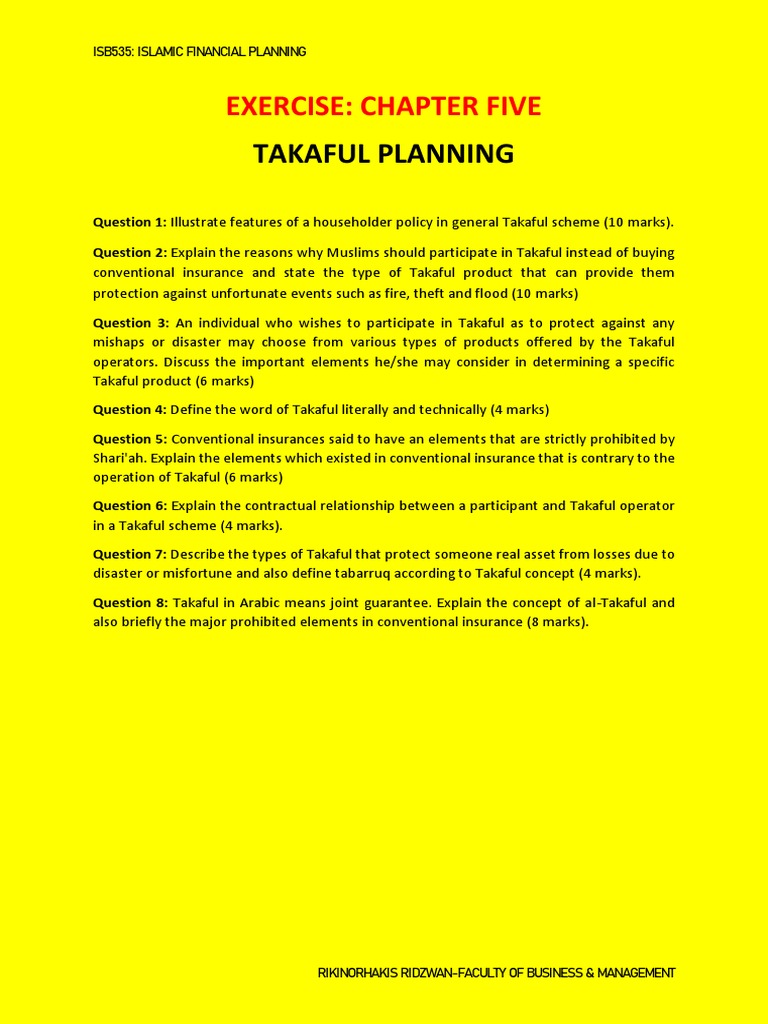 Takaful Planning: Key Concepts & Benefits | PDF | Finance & Money ...