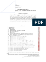 Euler’s Constant Euler’s Work and Modern Developments