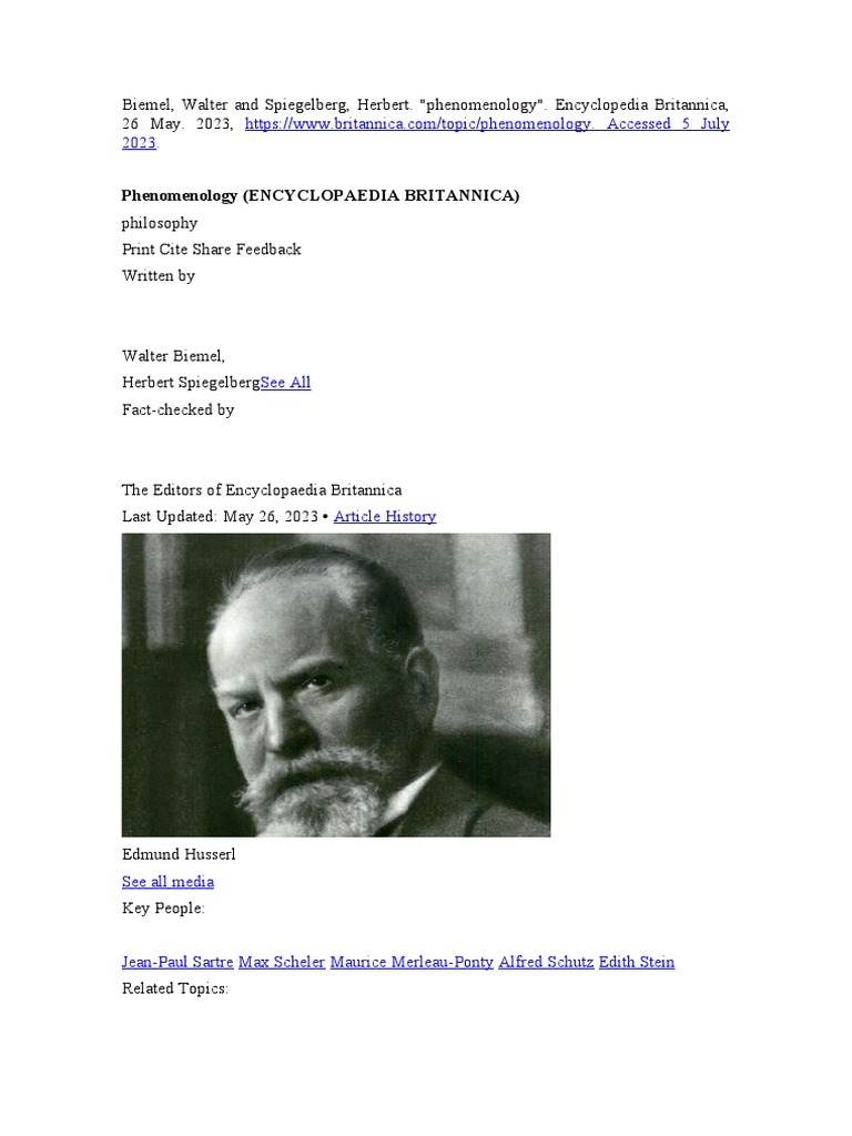 Understanding Phenomenology in Philosophy | PDF | Phenomenology ...