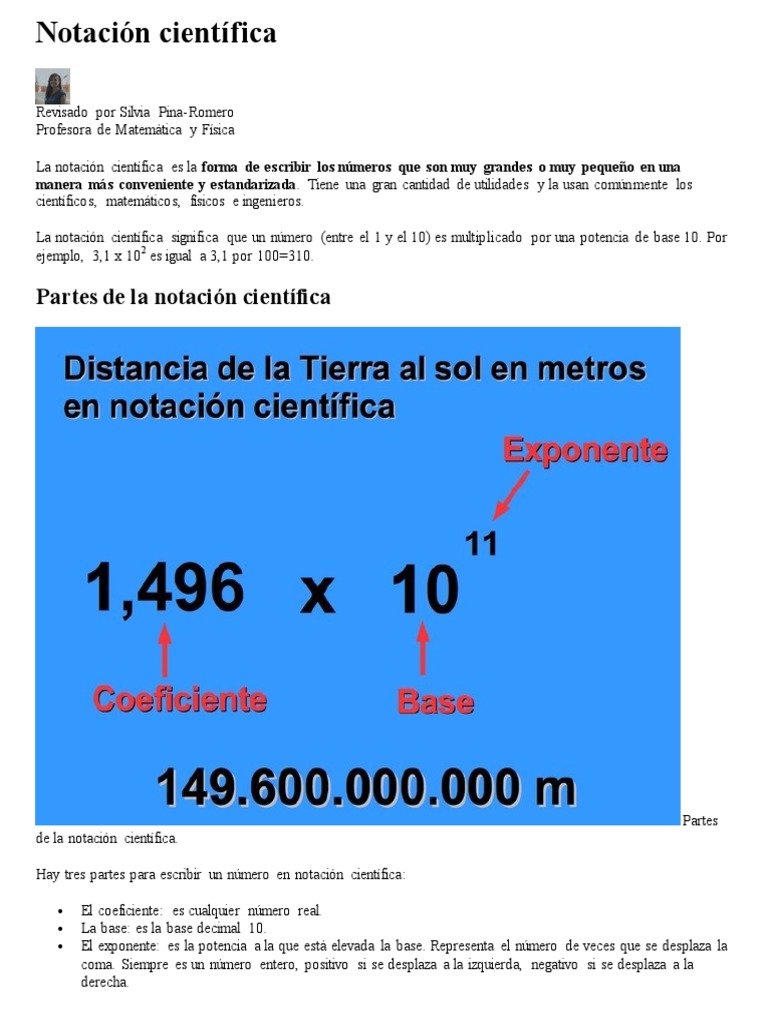 Notación Científica | PDF | Números | Exponenciación