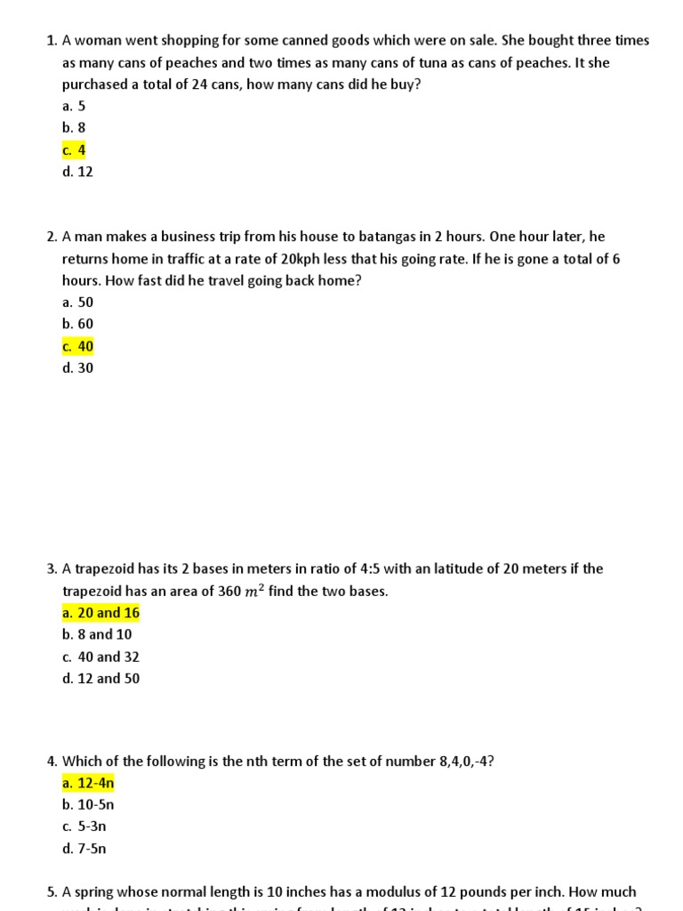 Math Problem Set and Solutions | PDF | Area | Sphere